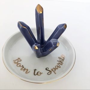 Ceramic Crystal Jewelry Ring Dish NWOT